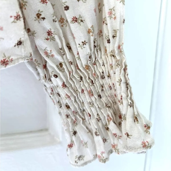 DOEN HARDY PINTUCK COTTON + VISCOSE FLORAL BLOUSE SIZE XXS - Picture 8 of 13